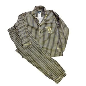 Harry Potter Hufflepuff Pajamas Set Mens Small Striped Button Down Top Pants